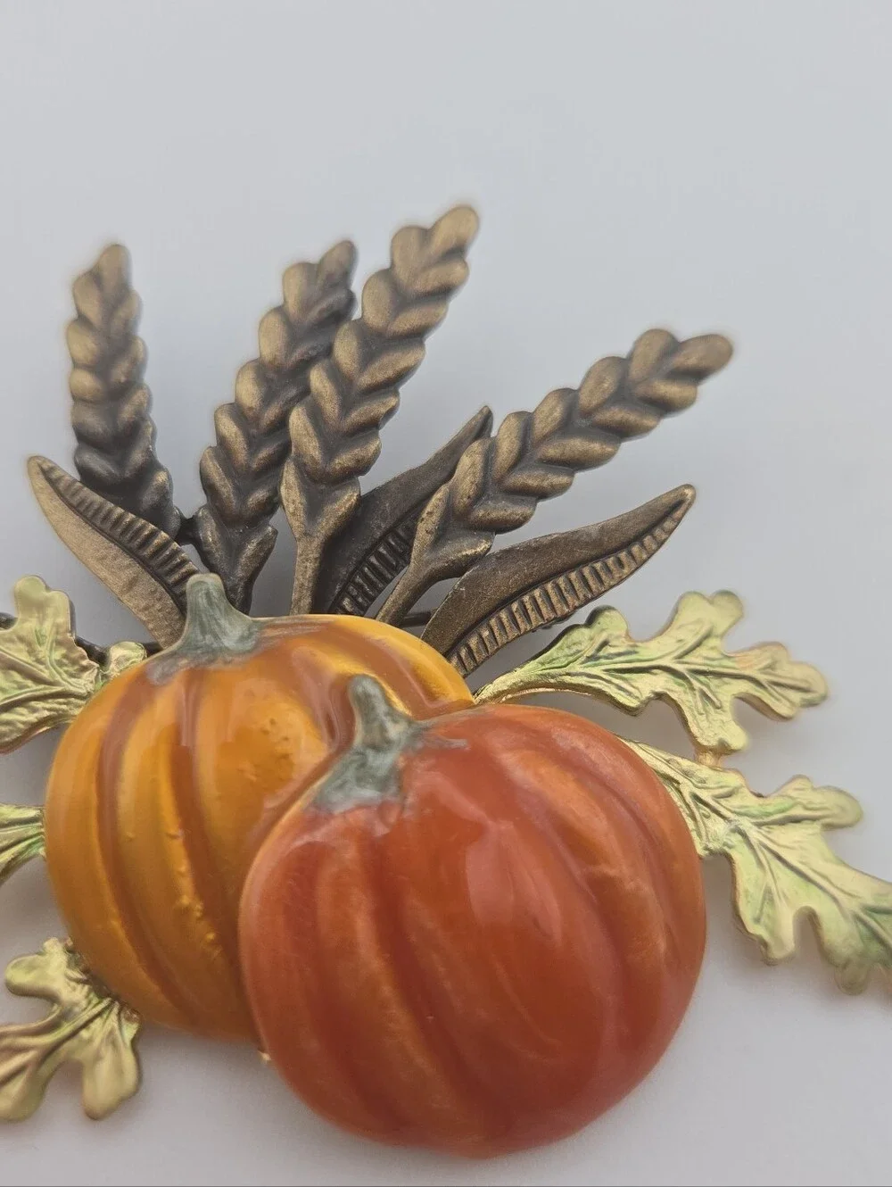 Vintage KC Pumpkin Harvest Brooch Pin